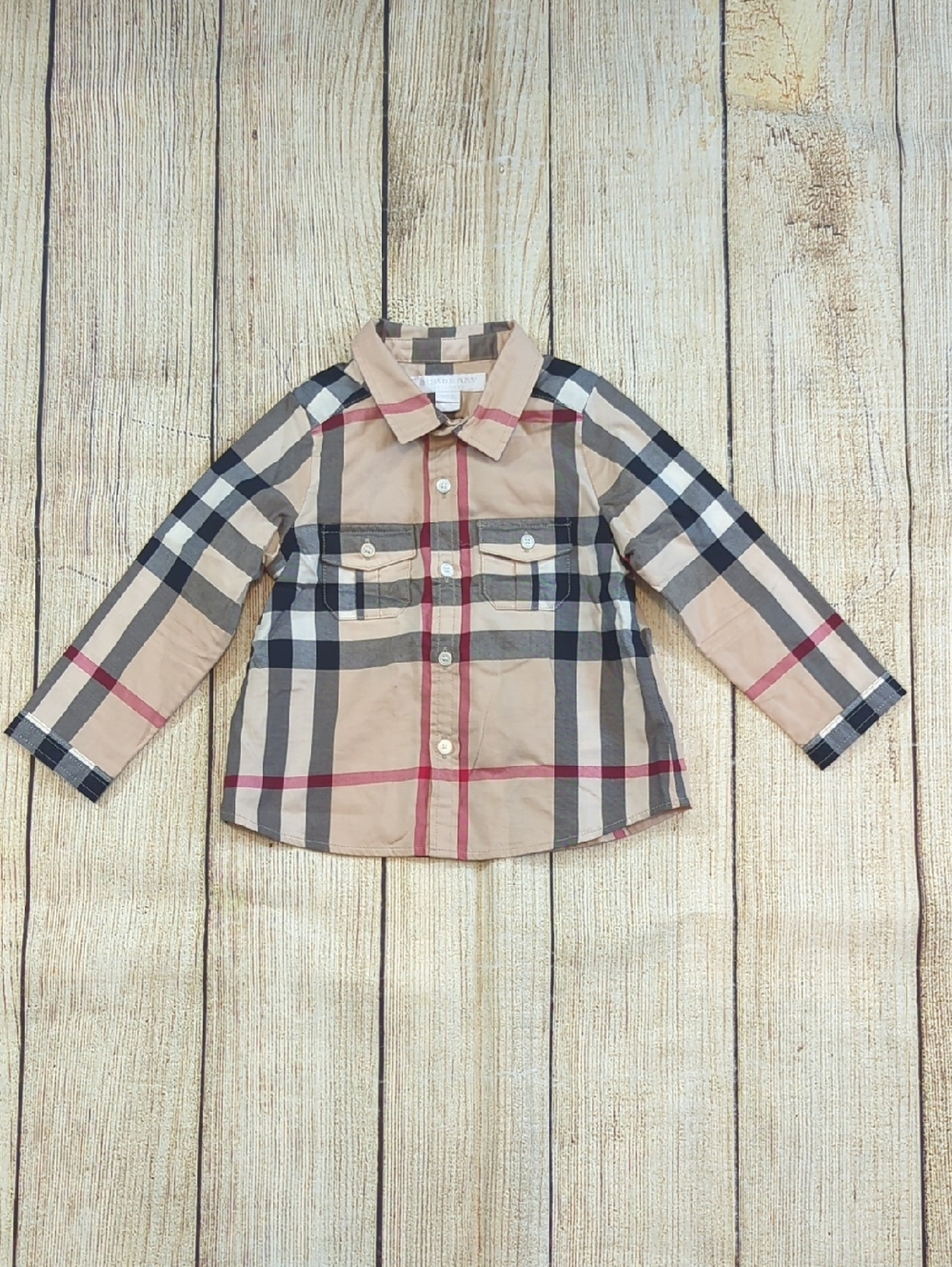 Burberry long sleeve button down size 12 Month